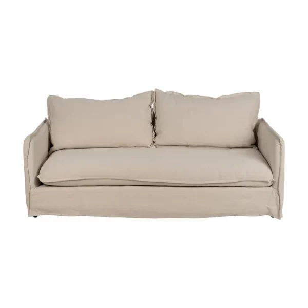 SOFÁ 3 PLAZAS CREMA TEJIDO-MADERA 200 X 95 X 85 CM - Imagen 3