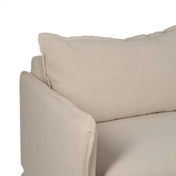 SOFÁ 3 PLAZAS CREMA TEJIDO-MADERA 200 X 95 X 85 CM - Imagen 5