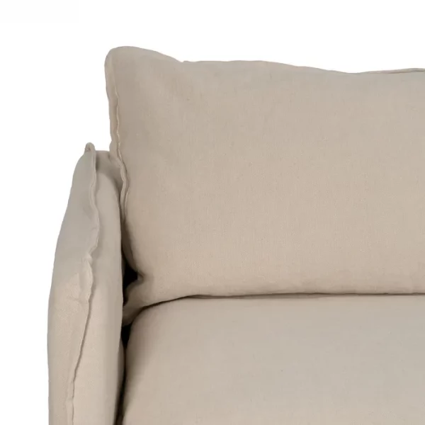 SOFÁ 3 PLAZAS CREMA TEJIDO-MADERA 200 X 95 X 85 CM - Imagen 6