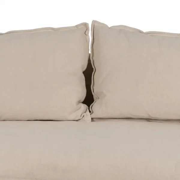SOFÁ 3 PLAZAS CREMA TEJIDO-MADERA 200 X 95 X 85 CM - Imagen 7