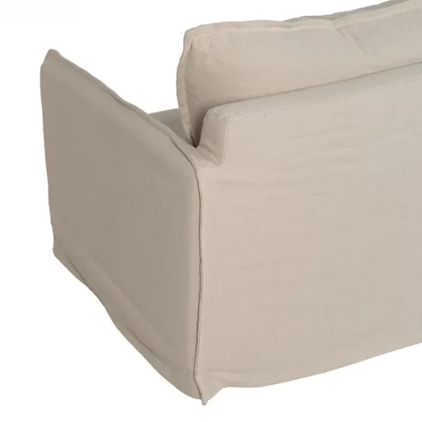 SOFÁ 3 PLAZAS CREMA TEJIDO-MADERA 200 X 95 X 85 CM - Imagen 10