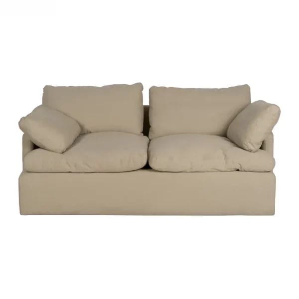 SOFÁ 2 PLAZAS BEIGE TEJIDO-MADERA 180 X 100 X 83 CM - Imagen 3