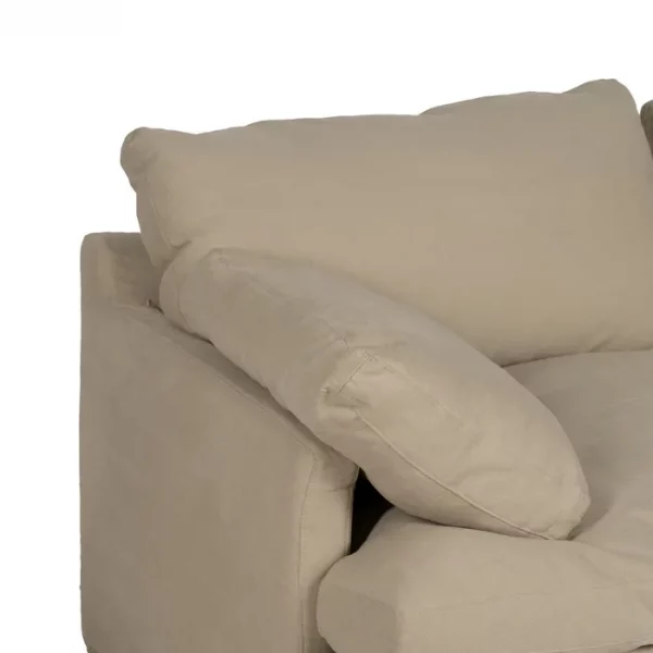 SOFÁ 2 PLAZAS BEIGE TEJIDO-MADERA 180 X 100 X 83 CM - Imagen 5
