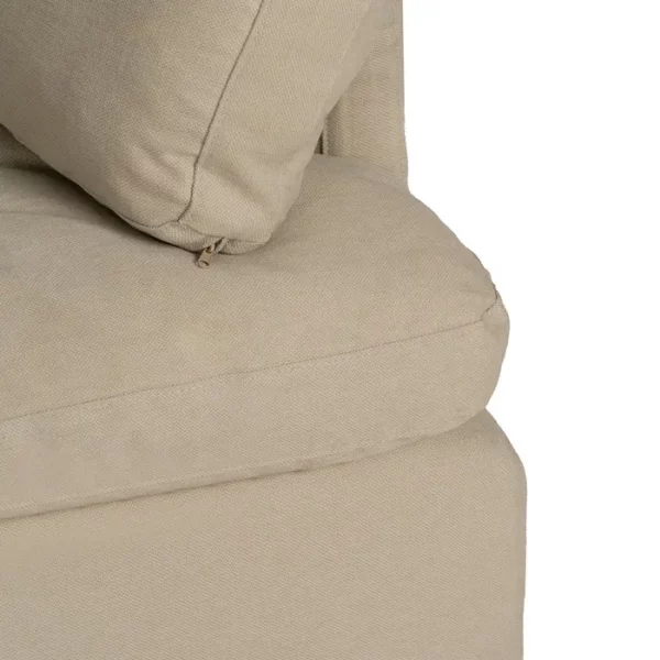 SOFÁ 2 PLAZAS BEIGE TEJIDO-MADERA 180 X 100 X 83 CM - Imagen 7