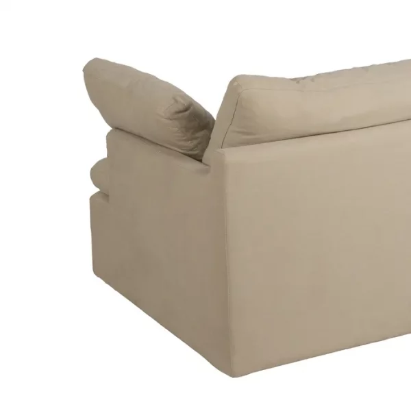 SOFÁ 2 PLAZAS BEIGE TEJIDO-MADERA 180 X 100 X 83 CM - Imagen 9