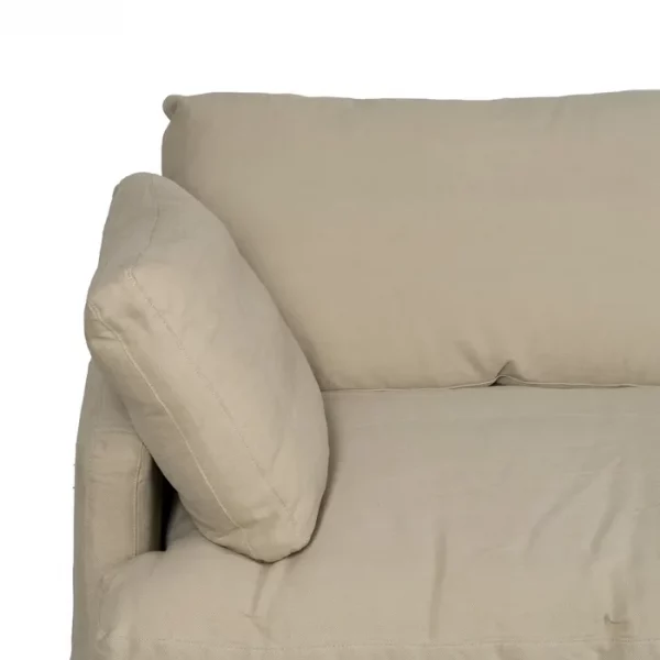 SOFÁ 3 PLAZAS BEIGE TEJIDO-MADERA 212 X 100 X 83 CM - Imagen 6