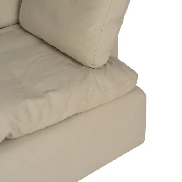 SOFÁ 3 PLAZAS BEIGE TEJIDO-MADERA 212 X 100 X 83 CM - Imagen 8