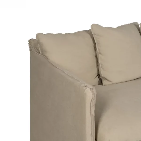 SOFÁ 3 PLAZAS BEIGE TEJIDO-MADERA 216 X 94 X 93 CM - Imagen 4