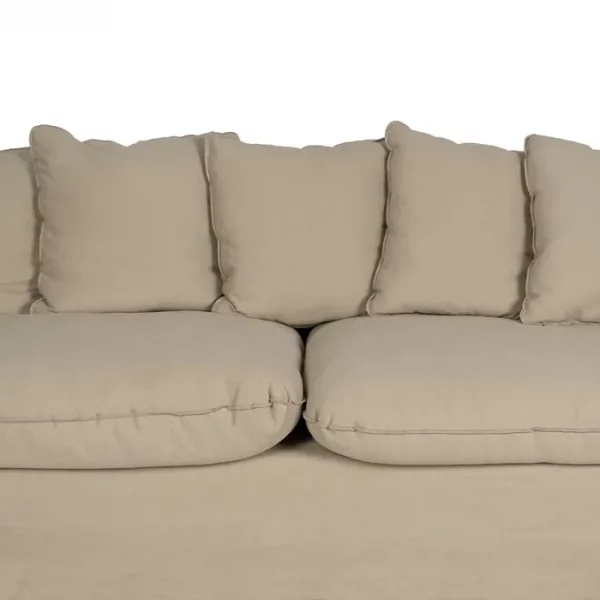 SOFÁ 3 PLAZAS BEIGE TEJIDO-MADERA 216 X 94 X 93 CM - Imagen 5