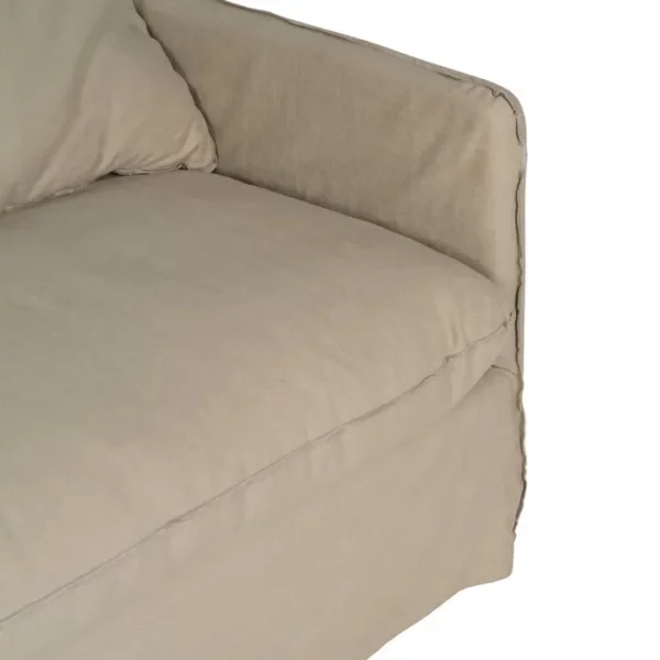 SOFÁ 3 PLAZAS BEIGE TEJIDO-MADERA 216 X 94 X 93 CM - Imagen 6