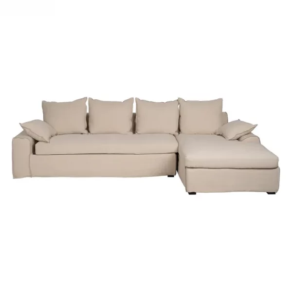 CHAISE-LOUNGER CREMA TEJIDO-MADERA 300 X 161 X 90 CM - Imagen 3