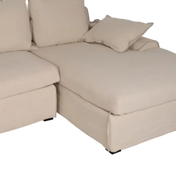 CHAISE-LOUNGER CREMA TEJIDO-MADERA 300 X 161 X 90 CM - Imagen 6