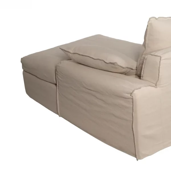 CHAISE-LOUNGER CREMA TEJIDO-MADERA 300 X 161 X 90 CM - Imagen 12