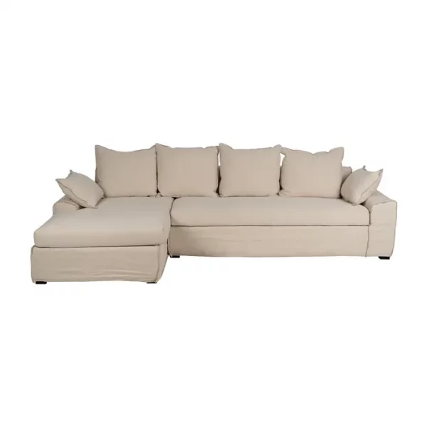CHAISE-LOUNGER CREMA TEJIDO-MADERA 300 X 161 X 90 CM - Imagen 3