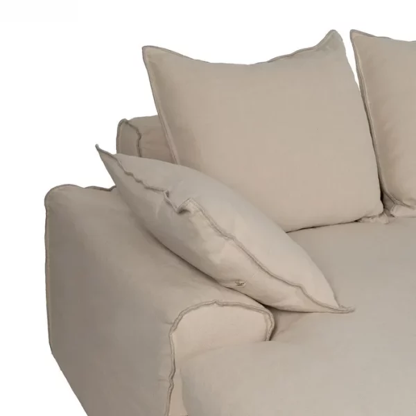 CHAISE-LOUNGER CREMA TEJIDO-MADERA 300 X 161 X 90 CM - Imagen 5