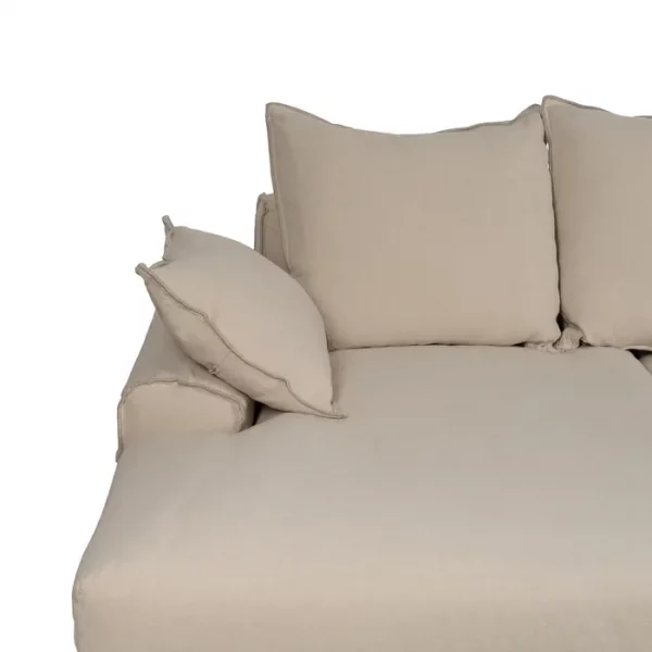 CHAISE-LOUNGER CREMA TEJIDO-MADERA 300 X 161 X 90 CM - Imagen 6
