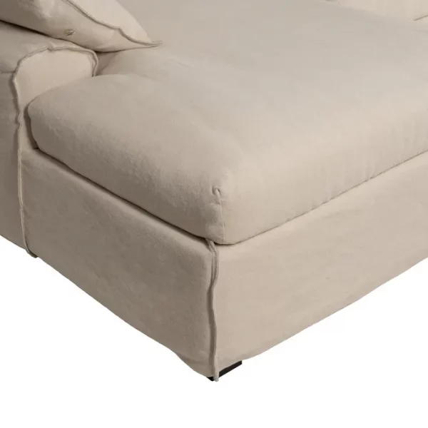 CHAISE-LOUNGER CREMA TEJIDO-MADERA 300 X 161 X 90 CM - Imagen 10