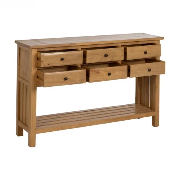 CONSOLA NATURAL MADERA MINDI ENTRADA 130 X 35 X 85 CM - Imagen 3