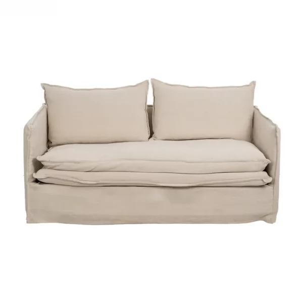SOFÁ 2 PLAZAS CREMA TEJIDO-MADERA 180 X 97 X 89 CM - Imagen 3