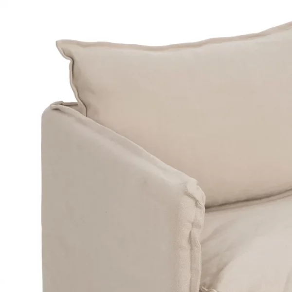 SOFÁ 2 PLAZAS CREMA TEJIDO-MADERA 180 X 97 X 89 CM - Imagen 5
