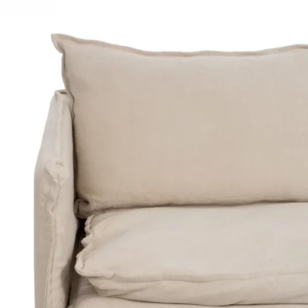 SOFÁ 2 PLAZAS CREMA TEJIDO-MADERA 180 X 97 X 89 CM - Imagen 6