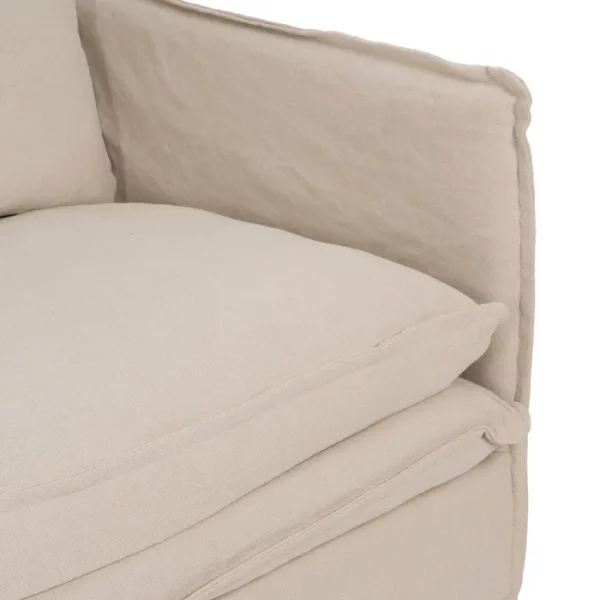 SOFÁ 2 PLAZAS CREMA TEJIDO-MADERA 180 X 97 X 89 CM - Imagen 9