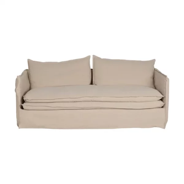 SOFÁ 3 PLAZAS CREMA TEJIDO-MADERA 210 X 97 X 89 CM - Imagen 3