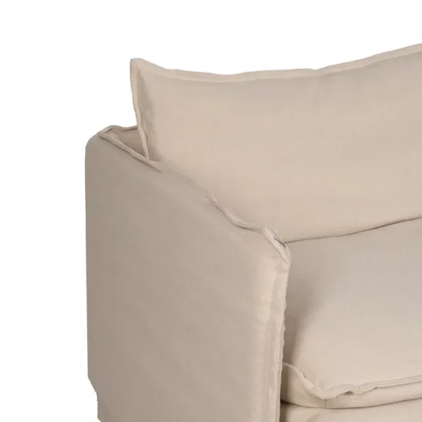 SOFÁ 3 PLAZAS CREMA TEJIDO-MADERA 210 X 97 X 89 CM - Imagen 5