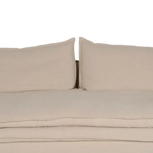 SOFÁ 3 PLAZAS CREMA TEJIDO-MADERA 210 X 97 X 89 CM - Imagen 7