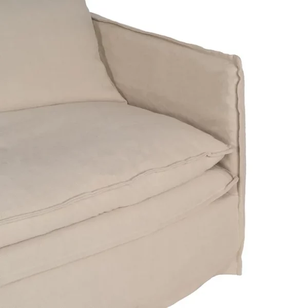 SOFÁ 3 PLAZAS CREMA TEJIDO-MADERA 210 X 97 X 89 CM - Imagen 8