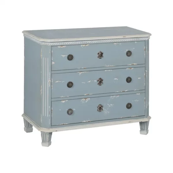 CÓMODA GRIS AZULADO MADERA 92 X 46 X 81 CM - Imagen 2