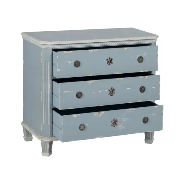 CÓMODA GRIS AZULADO MADERA 92 X 46 X 81 CM - Imagen 3