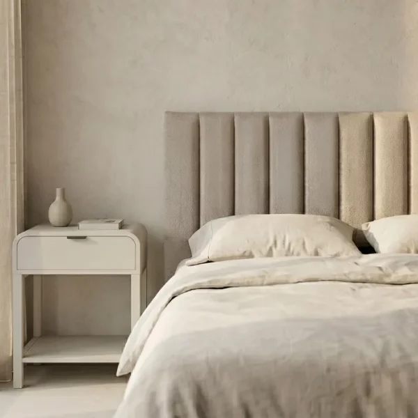 CABECERO BEIGE TEJIDO DORMITORIO 160 X 8 X 100 CM