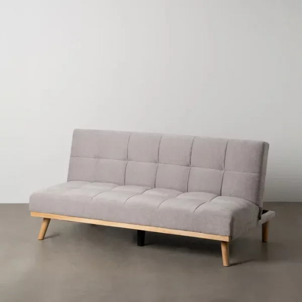 SOFÁ-CAMA GRIS METAL-MADERA SALÓN 178 X 94 X 86 CM - Imagen 2