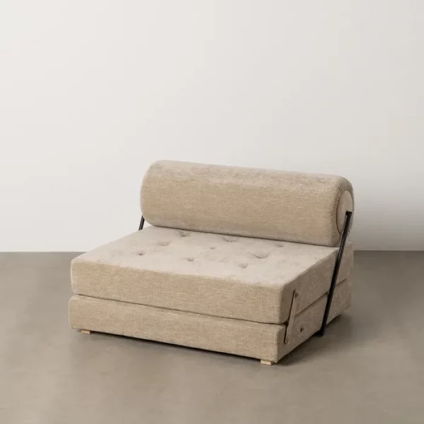 SOFÁ BEIGE TEJIDO-MADERA SALÓN 89 X 101 X 71 CM - Imagen 3