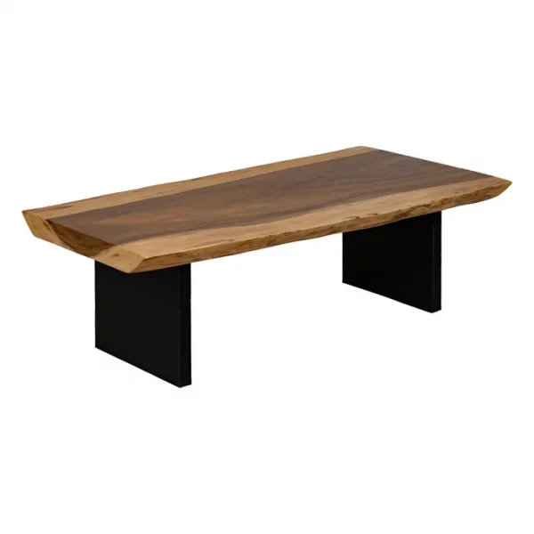 MESA CENTRO NATURAL MADERA-HIERRO SALÓN 150 X 70 X 45 CM - Imagen 2