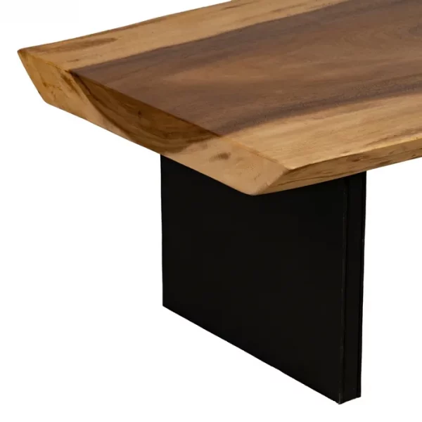 MESA CENTRO NATURAL MADERA-HIERRO SALÓN 150 X 70 X 45 CM - Imagen 6