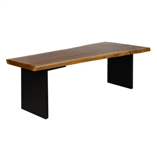 MESA COMEDOR NATURAL MADERA-HIERRO SALÓN 300 X 80 X 80 CM - Imagen 2