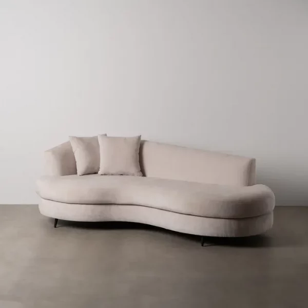 SOFÁ CREMA TEJIDO SALÓN 235 X 103 X 80 CM - Imagen 2