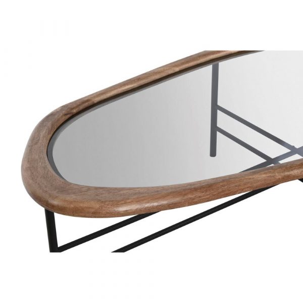 MESA CENTRO ABETO CRISTAL 120X69X33 NATURAL NEGRO - Imagen 2