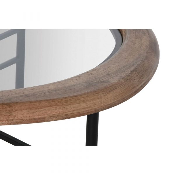MESA CENTRO ABETO CRISTAL 120X69X33 NATURAL NEGRO - Imagen 3