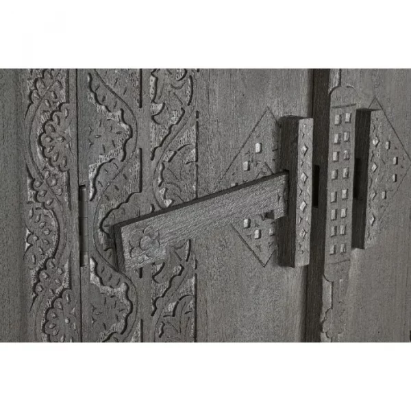 ARMARIO MADERA 85,5X47X180 TALLADO GRIS - Imagen 2