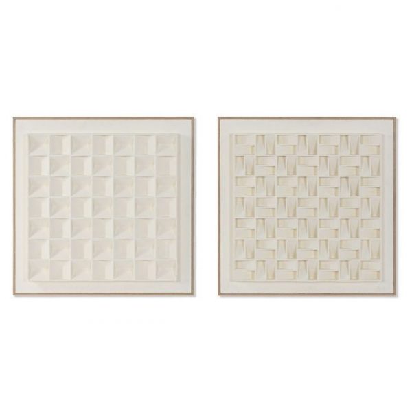 CUADRO YESO MDF 60X7X60 GEOMETRICO 3D 2 SURT.
