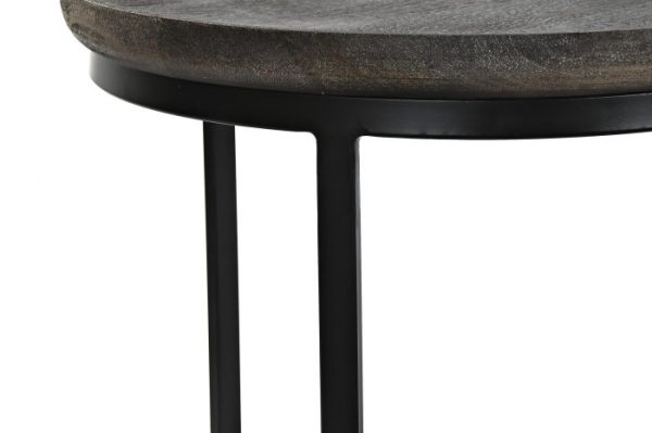 MESITA AUXILIAR SET 2 MANGO METAL 55X55X50 NEGRO - Imagen 3