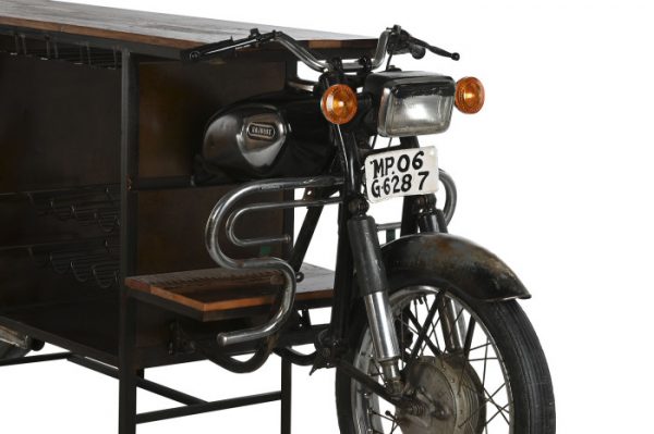 MUEBLE BAR METAL MADERA 280X72X106 MOTO - Imagen 4