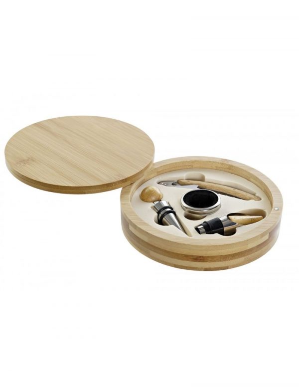 VINO SET 4 BAMBU INOX 16X16X4 MARRON CLARO