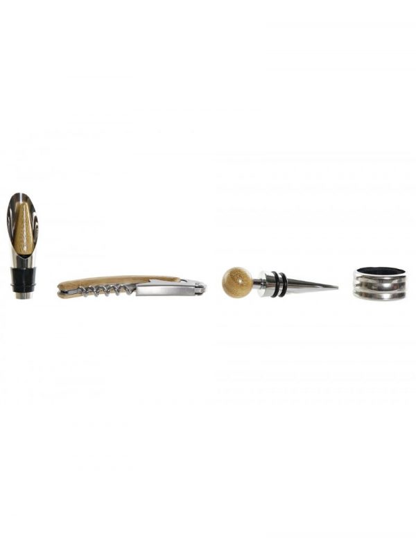 VINO SET 4 BAMBU INOX 16X16X4 MARRON CLARO - Imagen 2