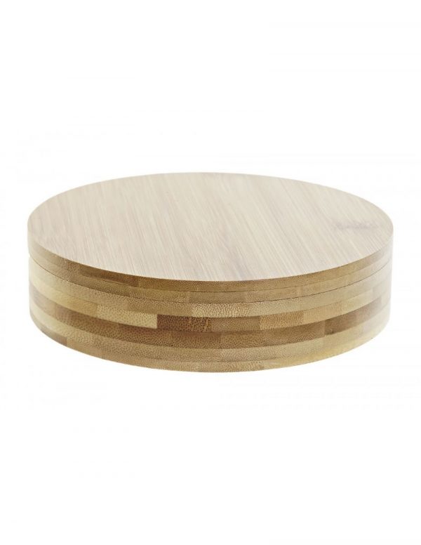 VINO SET 4 BAMBU INOX 16X16X4 MARRON CLARO - Imagen 4