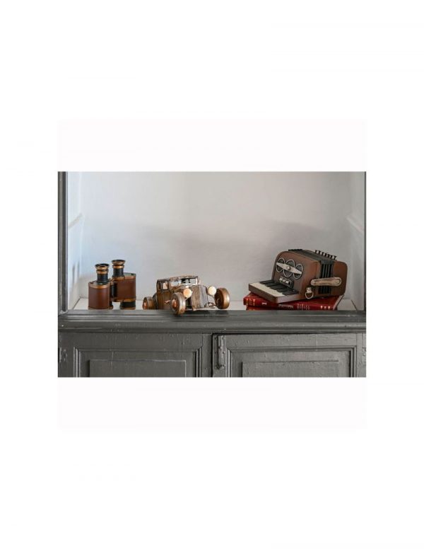 FIGURA METAL 17,5X7X16 PRISMATICOS BRONCE - Imagen 2