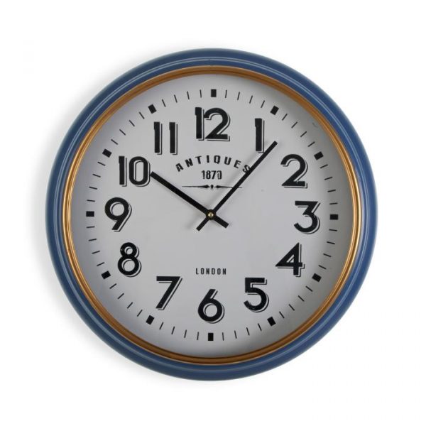 RELOJ PARED METAL AZUL/DORADO - Imagen 2